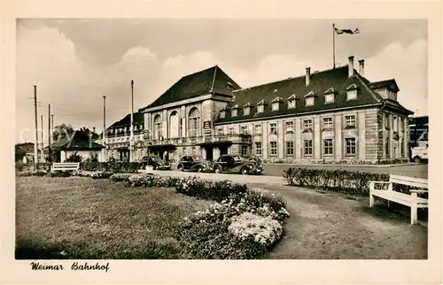 AK / Ansichtskarte Weimar_Thueringen Bahnhof Weimar Thueringen