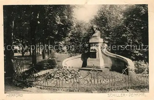 AK / Ansichtskarte Herford Schiller Denkmal Bueste Herford