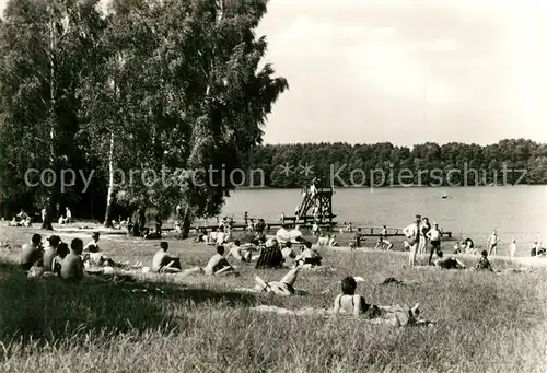 AK / Ansichtskarte Flecken_Zechlin Strandbad am Grossen Zechliner See Rheinsberger Seengebiet Flecken_Zechlin