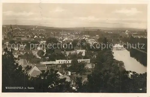 AK / Ansichtskarte Weissenfels_Saale Fliegeraufnahme Saalepartie Weissenfels_Saale