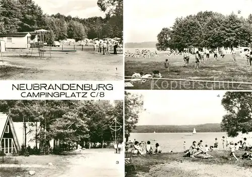 AK / Ansichtskarte Neubrandenburg Campingplatz Badestelle Tollensesee Spielplatz Bungalows Neubrandenburg