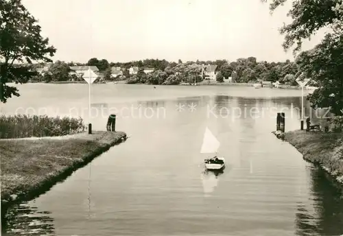 AK / Ansichtskarte Zechlin_Flecken Einfahrt in den Schwarzen See Rheinsberger Seenplatte Zechlin_Flecken