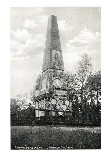 AK / Ansichtskarte Rheinsberg Schlo?park Denkmal Rheinsberg