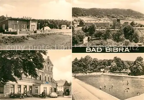 AK / Ansichtskarte Bad_Bibra Campingplatz Hotel Thueringer Hof Schwimmbad Berge Bad_Bibra