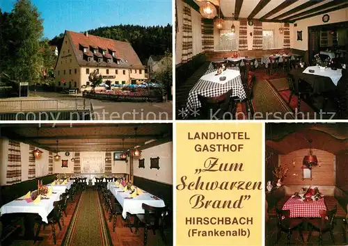 AK / Ansichtskarte Hirschberg_Oberfranken Landhotel Gasthof Zum Schwarzen Brand Hirschberg Oberfranken