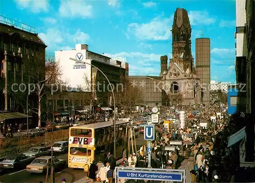 AK / Ansichtskarte Berlin Kurfuerstendamm Kaiser Wilhelm Gedaechtniskirche Berlin