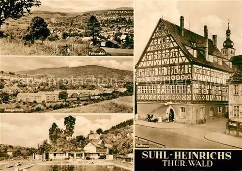 AK / Ansichtskarte Heinrichs Panorama Auegelaende Freibad Rathaus Fachwerkhaus Heinrichs