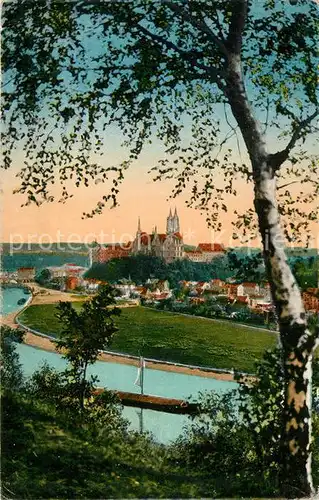 AK / Ansichtskarte Meissen_Elbe_Sachsen Panorama Blick von den Proschwitzer Hoehen Elbe Kgl. Albrechtsburg und Dom Meissen_Elbe_Sachsen