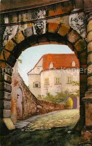 AK / Ansichtskarte Scharfenstein_Erzgebirge Eingang zum Schloss Photochromie Scharfenstein_Erzgebirge