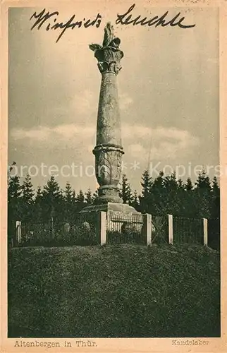 AK / Ansichtskarte Altenbergen_Thueringen Kandelaber Denkmal Altenbergen Thueringen