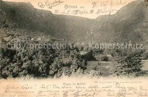 AK / Ansichtskarte Thale_Harz Landschaftspanorama Eingang ins Bodetal Thale_Harz