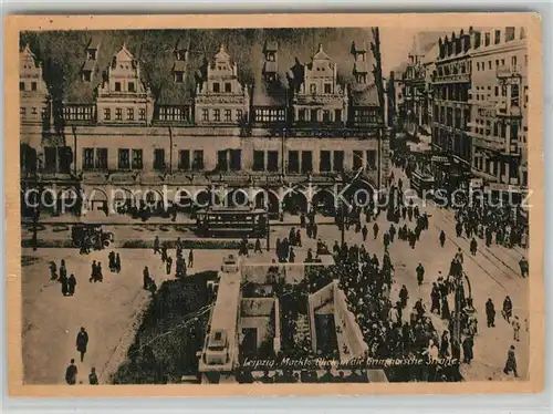 Leipzig Markt mit Blick in Grimmaische Strasse Leipzig