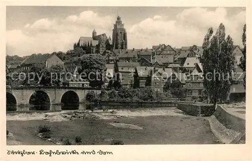 AK / Ansichtskarte Wetzlar Lahnbruecke und Dom Wetzlar