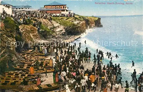 AK / Ansichtskarte Accra Saturday Beach Boxing Accra