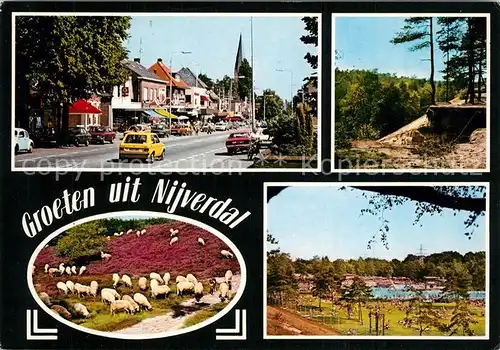 AK / Ansichtskarte Nijverdal Hauptstrasse Kirche Schafsherde Landschaft Freibad Nijverdal