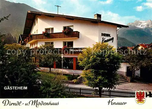 AK / Ansichtskarte Mayrhofen_Zillertal Gaesteheim Knauer Dirndl  und Modenhaus Alpen Mayrhofen_Zillertal