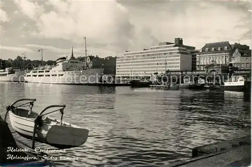 AK / Ansichtskarte Helsinki Etelaesatama Hafen Hochseeschiffe Helsinki