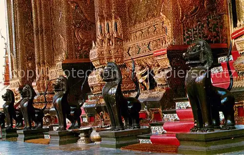 AK / Ansichtskarte Bangkok Brass Lions Wat Phra keo Tempel Bangkok