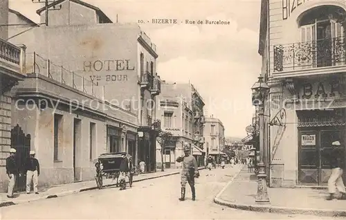 AK / Ansichtskarte Bizerte Rue de Barcelone Pferdekutsche Bizerte