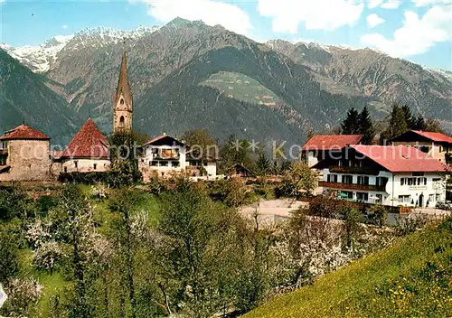 AK / Ansichtskarte St_Georgen_Schenna Pension Restaurant Moserhof Kirche  St_Georgen_Schenna