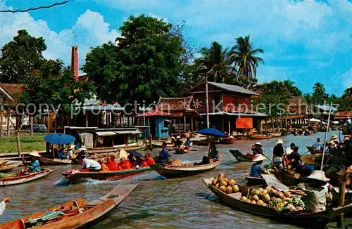 AK / Ansichtskarte Bangkok Floating Market Wat Sai Bangkok