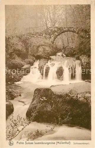 AK / Ansichtskarte Muellerthal Schiessentuempel Wasserfall Petite Suisse luxembourgeoise 