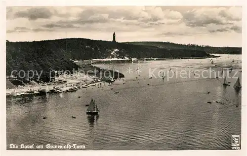 AK / Ansichtskarte Grunewald_Berlin Havel Grunewaldturm Grunewald Berlin