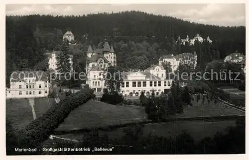 AK / Ansichtskarte Marienbad_Tschechien_Boehmen Grossgaststaettenbetrieb Bellevue Marienbad_Tschechien