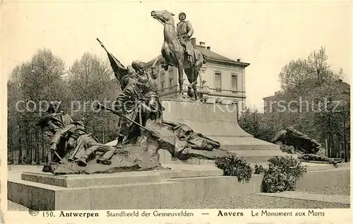 AK / Ansichtskarte Antwerpen_Anvers Monument aux Morts Antwerpen Anvers