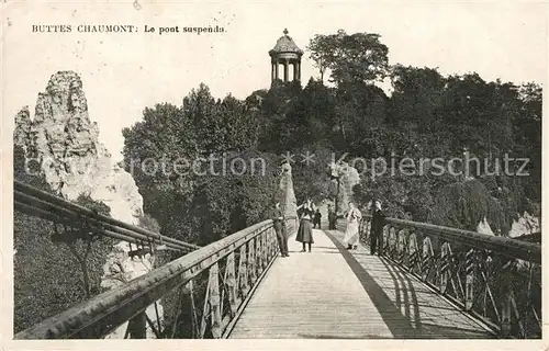 AK / Ansichtskarte Paris Buttes Chaumont Pont suspenda Paris