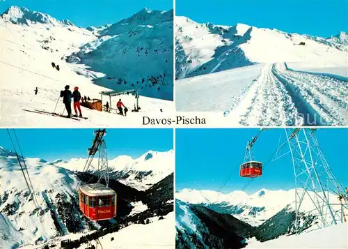 AK / Ansichtskarte Pischa_Davos Seilbahn Skipisten Winter Pischa Davos