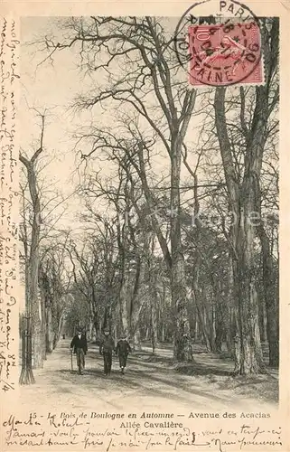 Paris Le Bois de Boulogne en Automne Avenue des Acacias All?e Cavali?re Paris