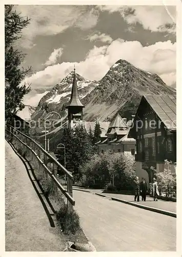 Arosa_GR Motiv mit Dorfkirche Alpenblick Arosa_GR