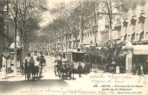 Nice_Alpes_Maritimes Avenue de la Gare Caf? de la R?gence Pferdekutschen Nice_Alpes_Maritimes