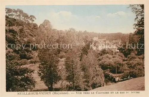 AK / Ansichtskarte Nuille sur Vicoin Vue vers le Calvaire et le bas du Bourg Nuille sur Vicoin