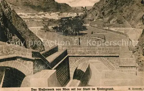 AK / Ansichtskarte Aden Wasserwerk mit Blick zur Stadt Aden