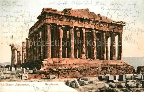 AK / Ansichtskarte Athenes_Athen Parthenon Tempel Athenes Athen