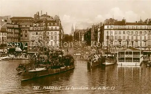 AK / Ansichtskarte Marseille_Bouches du Rhone La Cannebi?re Port Marseille