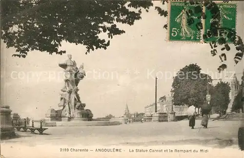 AK / Ansichtskarte Angouleme Statue Carnot et le Rempart du Midi Angouleme