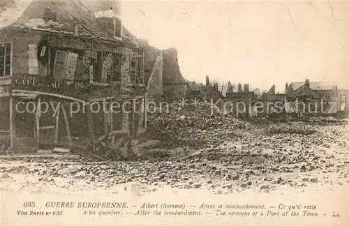 AK / Ansichtskarte Albert_Somme Guerre Europeene  Apres le bombardement Albert Somme