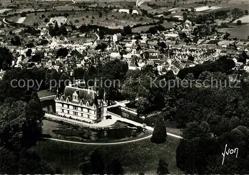 AK / Ansichtskarte Azay le Rideau En avion au dessus des Chateaux de la Loire Azay le Rideau