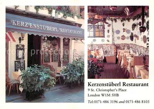 AK / Ansichtskarte London Kerzenstueberl Restaurant London