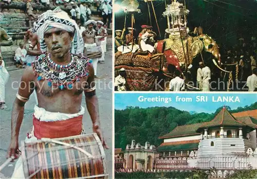 AK / Ansichtskarte Sri_Lanka Kandyan Drummer Kandy Perahera Temple of Tooth Relic Sri_Lanka