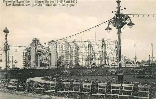 AK / Ansichtskarte Exposition_Universelle_Bruxelles_1910 Incendie Palais de la Belgique  