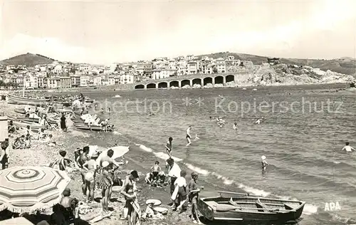 AK / Ansichtskarte Banyuls sur Mer La Plage la Ville et le Cap Doune Banyuls sur Mer