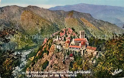 AK / Ansichtskarte Saint_Martin_du_Canigou Panorama Abbaye et Vallee Pyrenees Saint_Martin_du_Canigou