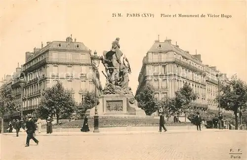 AK / Ansichtskarte Paris Place et Monument de Victor Hugo Paris