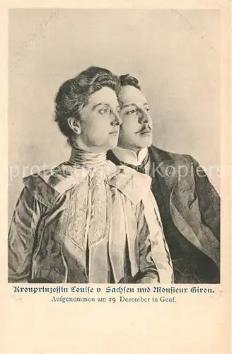 AK / Ansichtskarte Adel_Sachsen Kronprinzessin Louise Monsieur Giron  