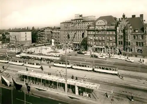 AK / Ansichtskarte Strassenbahn Leipzig Friedrich Engels Platz  