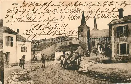 Sivry_Meurthe et Moselle Ortsansicht Holzfuhrwerk Sivry_Meurthe et Moselle